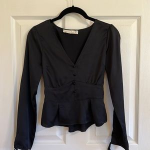 Abercrombie Satin Peplum Blouse XS